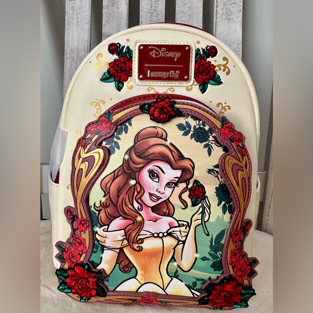 Loungefly Exclusive Disney Beauty & Beast Belle Floral Mini Backpack